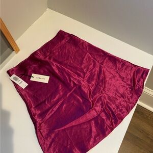 Babaton Magenta Satin Slip Mini Skirt